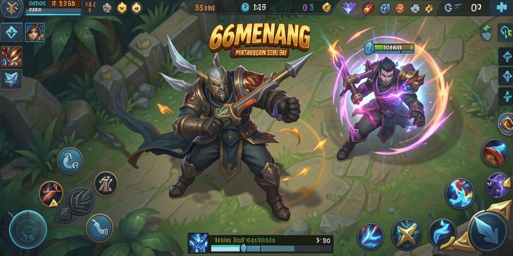 Gameplay seru dalam 66MENANG yang memperlihatkan keahlian tim.