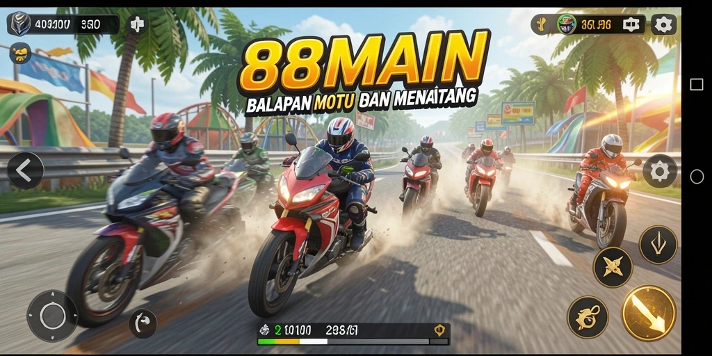 Gameplay seru balapan motor di 88MAIN yang penuh aksi.