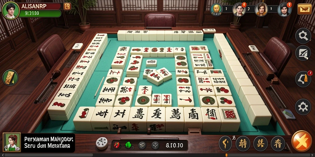 Tampilan gameplay menarik dari ALISANRP yang menyuguhkan Mahjong klasik.