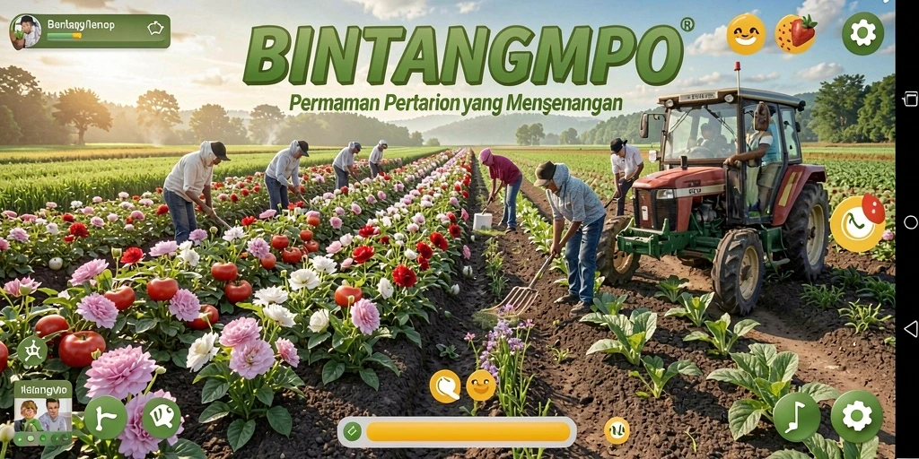 Tampilan screenshot BINTANGMPO menampilkan keseruan bermain bertani.