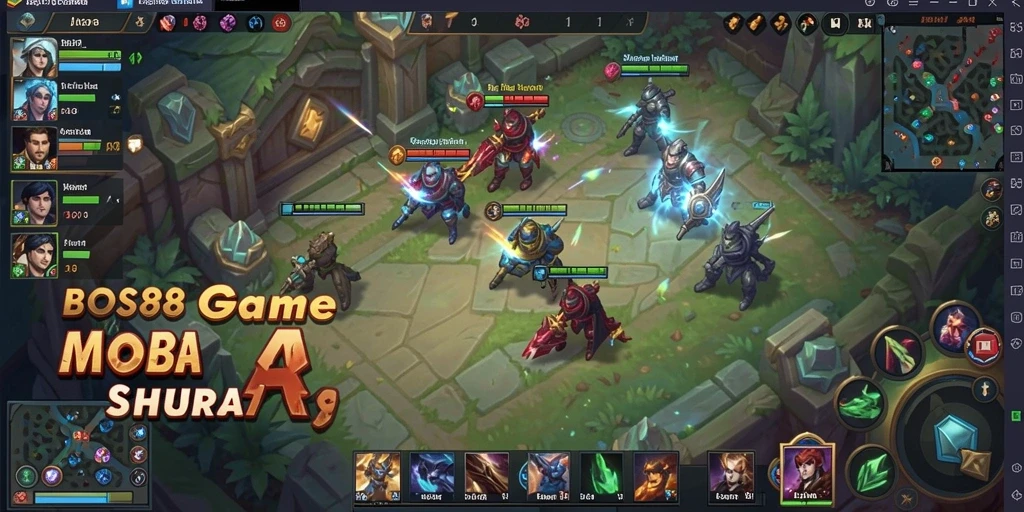 Screenshot gameplay BOS88 menampilkan pertarungan tim yang seru.
