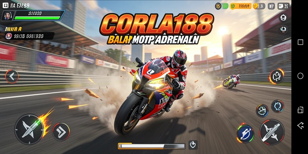 Tampilan gameplay balapan motor di CORLA188 yang mendebarkan.