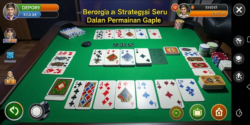 Tampilan gameplay seru dari game Gaple DEPO89 dengan pemain yang aktif.