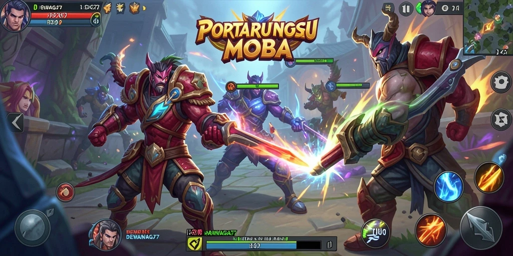 Tangkapan layar gameplay seru DEWANAGA77 dengan pertarungan strategis.