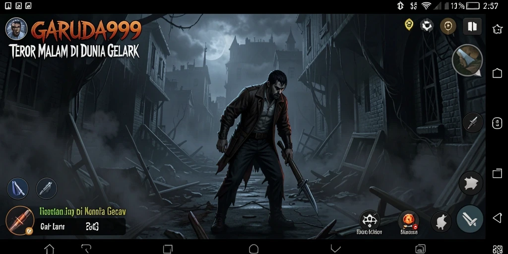 Tampilan gameplay yang menegangkan di GARUDA999 dengan suasana Horror.