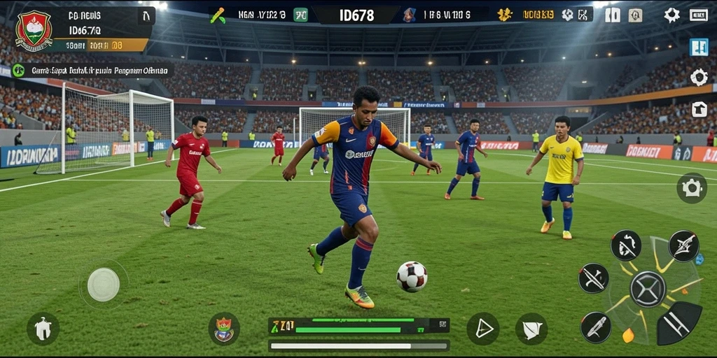 Gameplay ID678 yang menarik dengan aksi sepak bola mendebarkan.