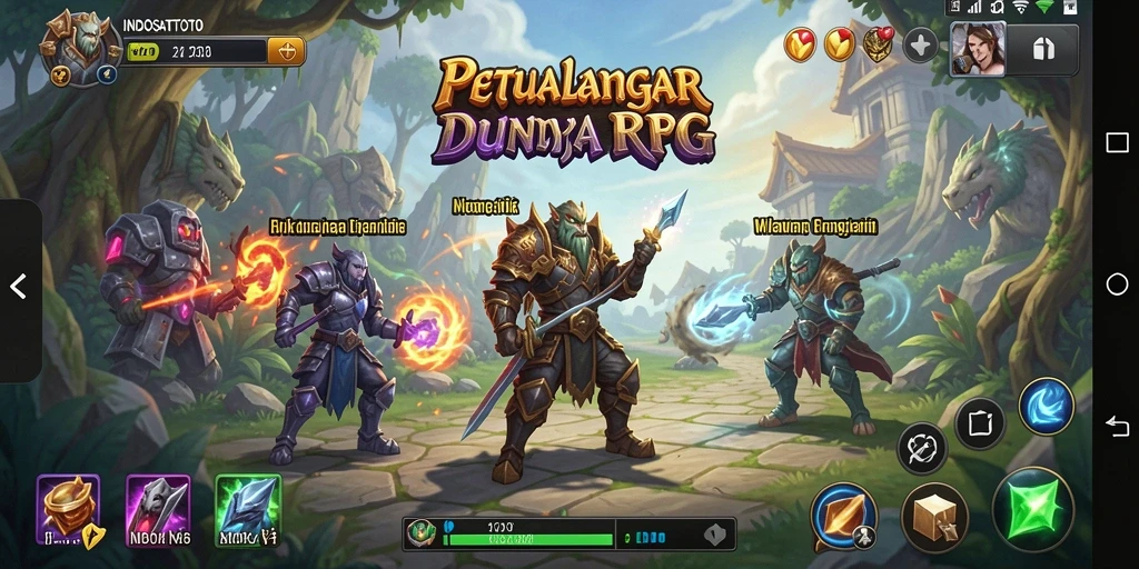 Screenshot gameplay dari INDOSATTOTO yang menunjukkan pertarungan epik.