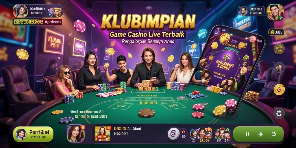 Screenshot KLUBIMPIAN menampilkan dealer live sedang berinteraksi dengan pemain.