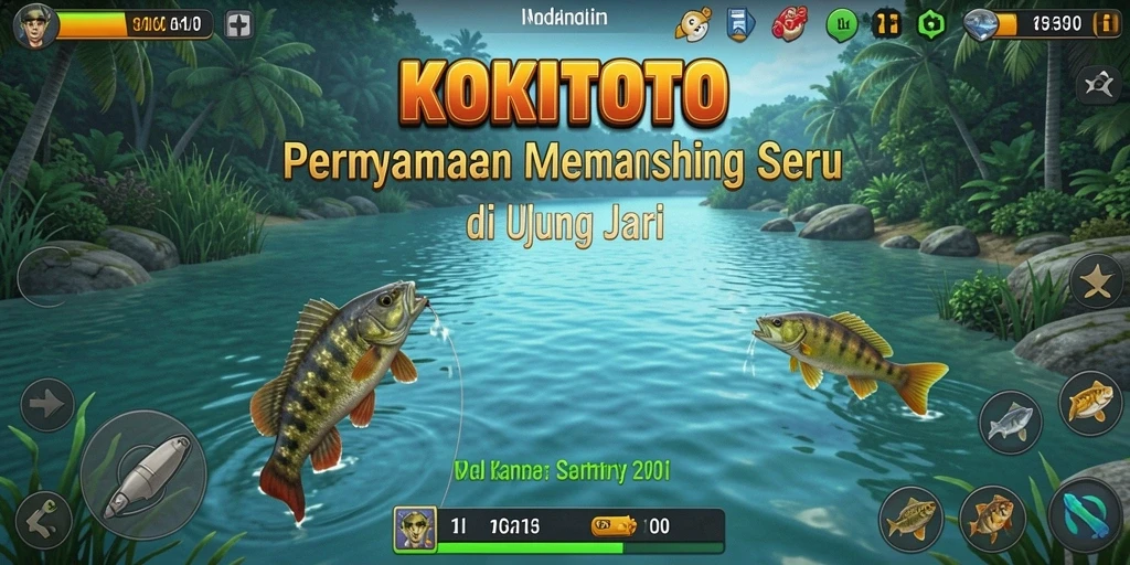 Menampilkan gameplay menarik di <strong>KOKITOTO</strong> dengan berbagai teknik memancing.