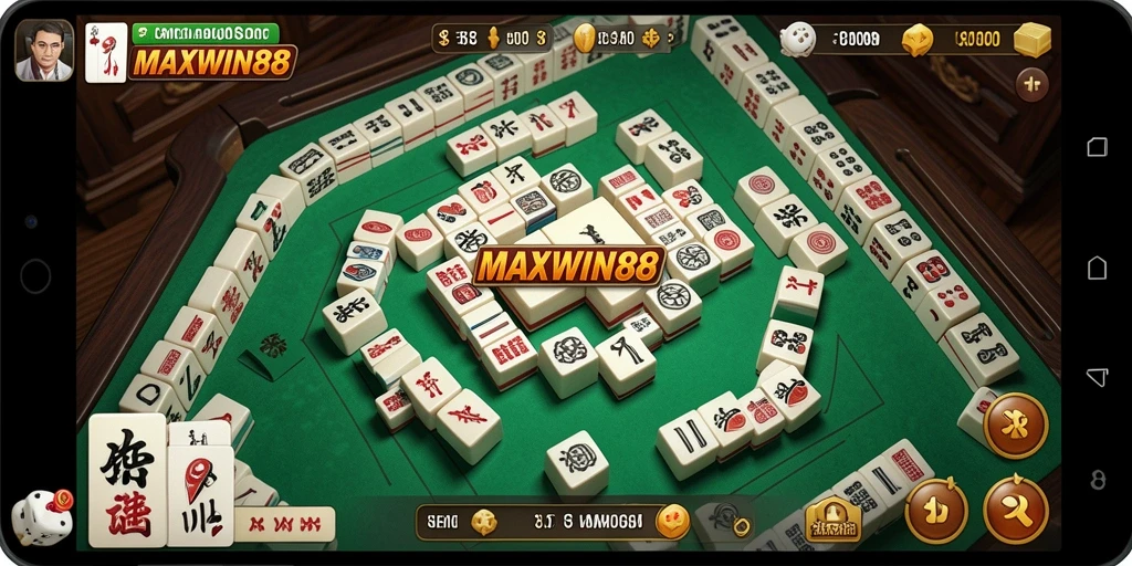 Screenshot gameplay seru dari MAXWIN88 menampilkan keasyikan bermain Mahjong.