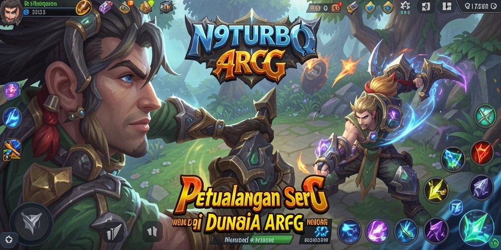 Tampilan aksi seru dari N9TURBO saat pertarungan melawan monster besar.