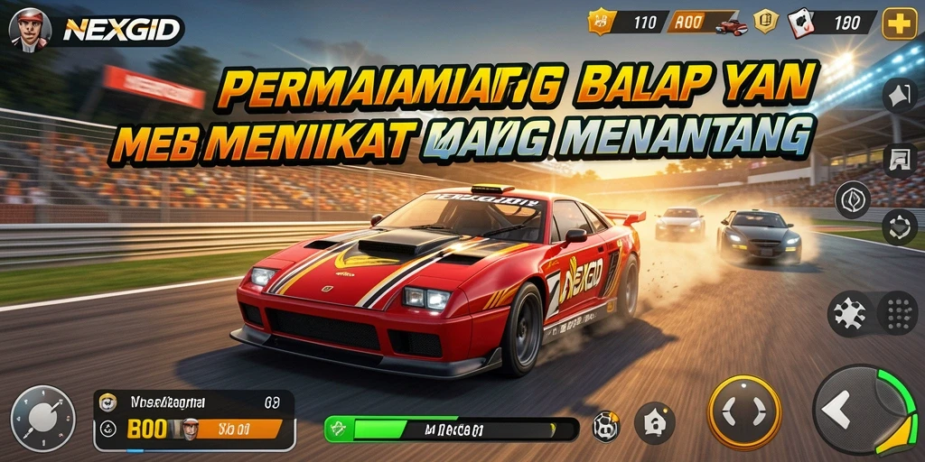 Gameplay seru dan mendebarkan NEXGID di trek balap.