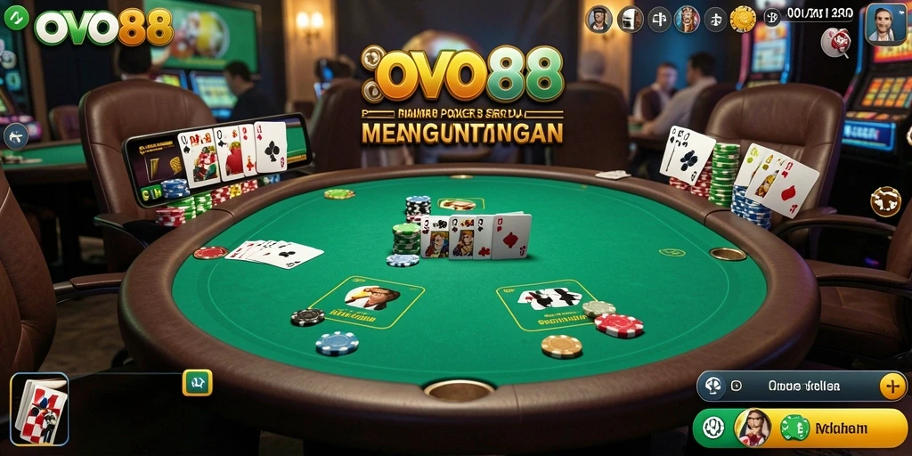 Tampilan gameplay Poker yang seru dan mengasyikkan di OVO88.