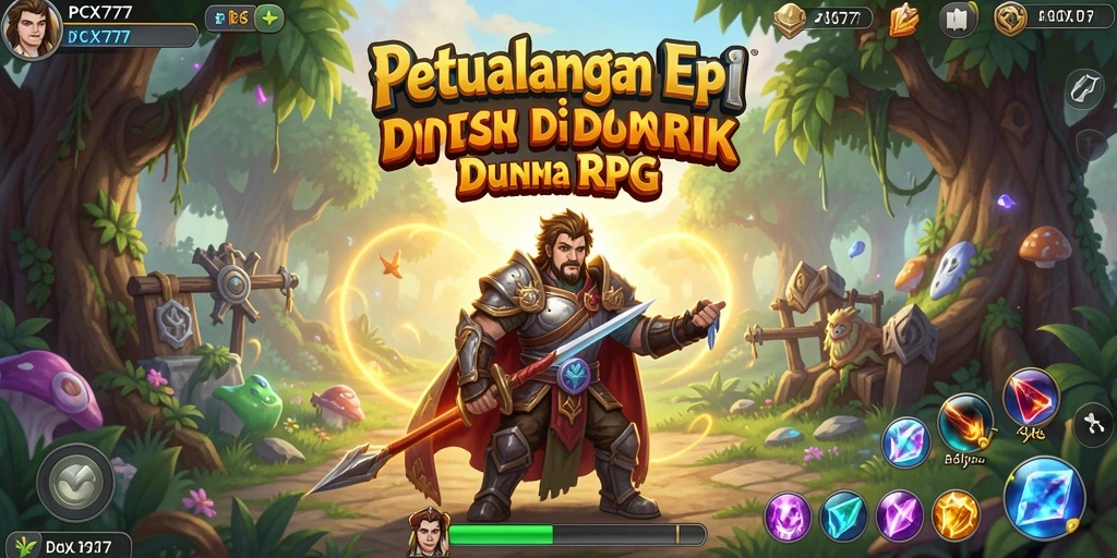 Tampilan gameplay RPG yang mendalam dan menarik dari PCX777.