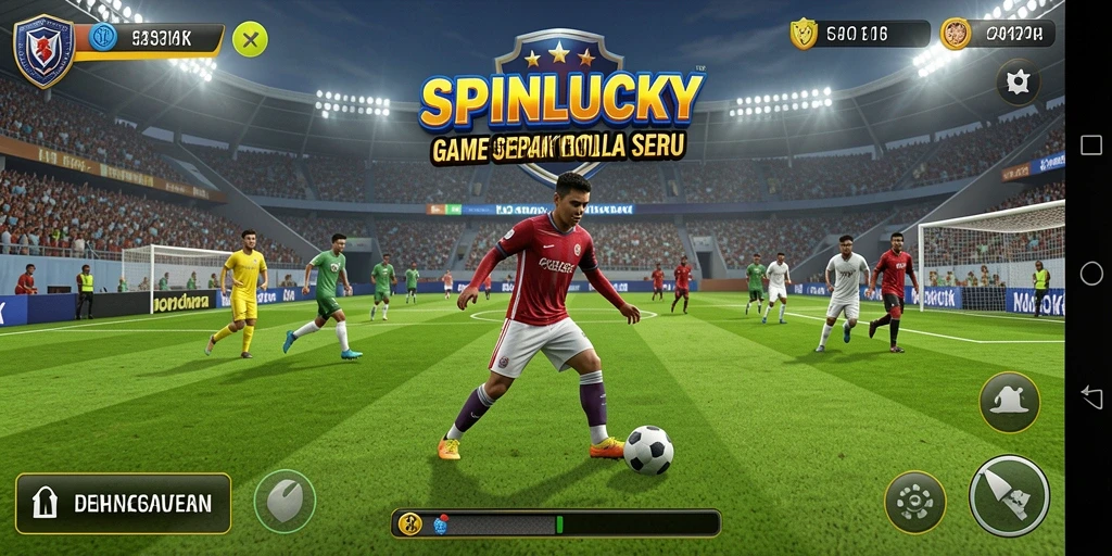 Tampilan gameplay sepak bola yang mendebarkan dan realistis di SPINLUCKY.