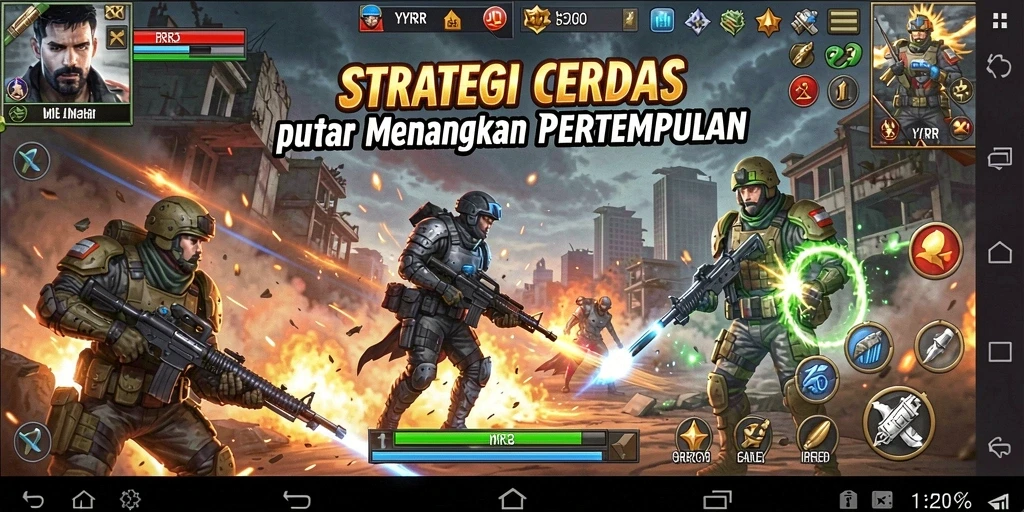 Tampilan gameplay strategis yang intens di YYRR.
